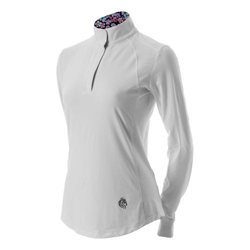 Equinavia Women's Sonja Long Sleeve Show Shirt - White/White/Galaxy Blue