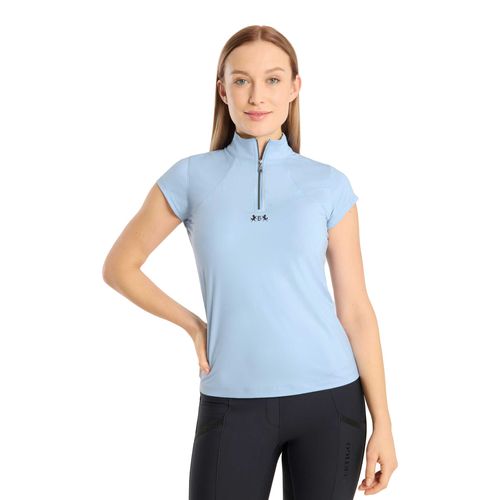 B Vertigo Women's Joelle Short Sleeve Training Shirt - Cerulean