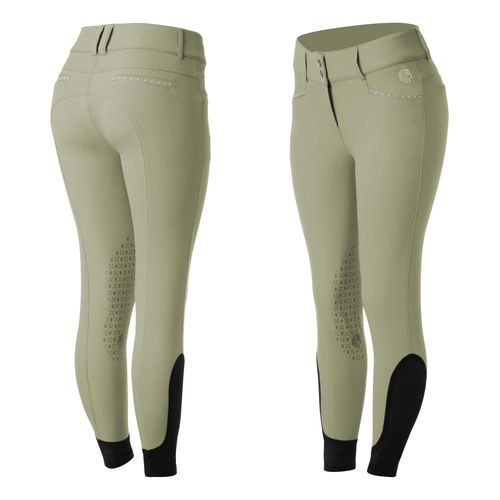 Equinavia Women's Victoria Silicone Knee Patch Breeches - Light Olive