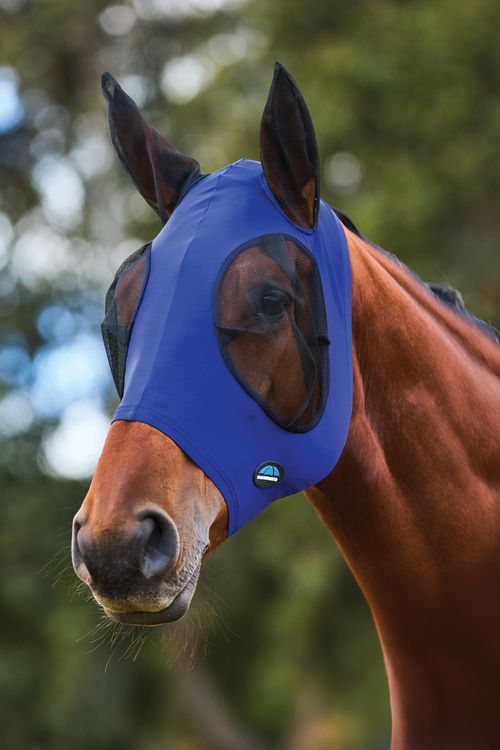 Weatherbeeta Comfitec Stretch Fly Mask w/Ears - Cobalt/Black
