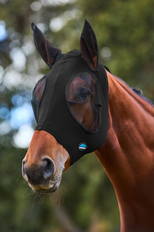 Weatherbeeta Comfitec Stretch Fly Mask w/Ears - Black/Black