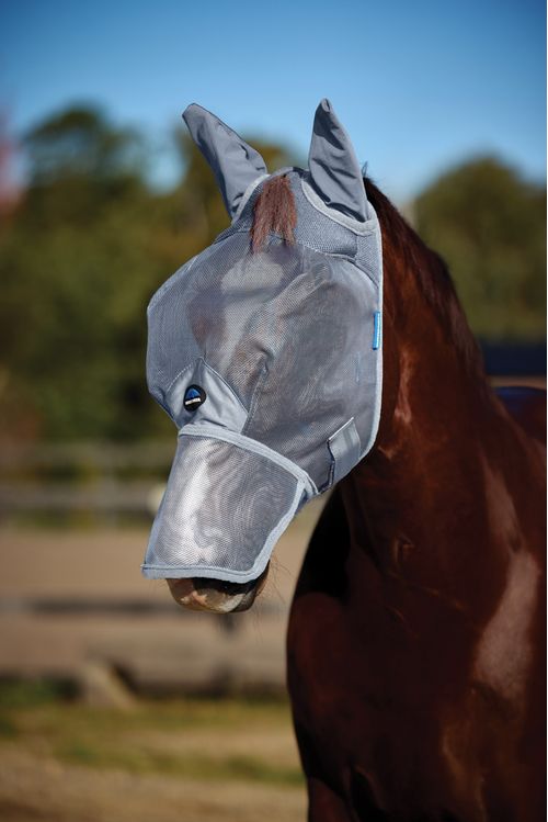 Weatherbeeta Comfitec Durable Mesh Fly Mask w/Ears & Nose - Grey