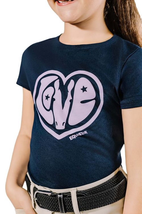 Equistar Kids' Horse Hearts Tee - Navy