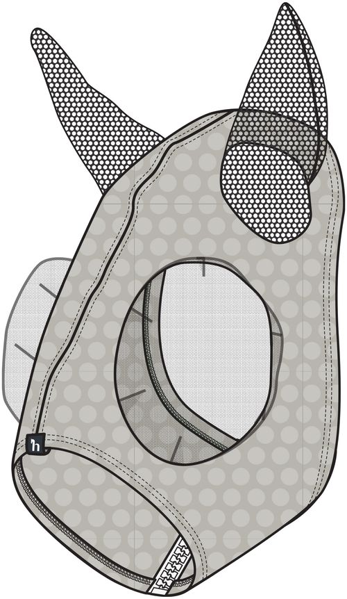 Horze Elastic Zip-Up Fly Mask - Black