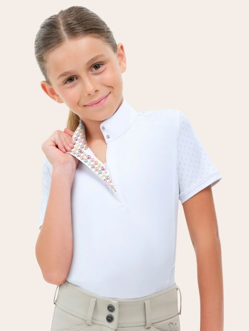 RJ Classics Kids' Brynn Jr 2.0 Short Sleeve Show Shirt - White/Peace Out