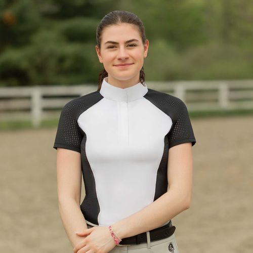 Equinavia Women's Sara Perforated Short Sleeved Show Shirt - Black