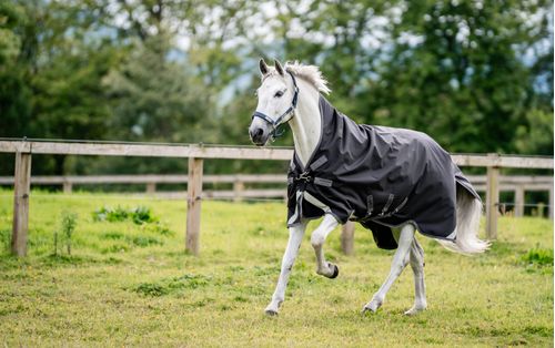 Rambo 1680D Wug Turnout 0g - Black/Thunderstorm Grey/Silver