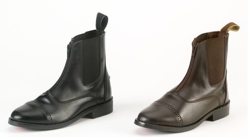 OVERSTOCK: Equistar Kids' All Weather Synthetic Zip Paddock Boot - 4 - Black