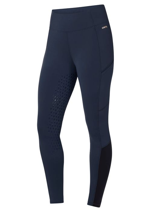 OPENBOX: Kerrits Women's Thermo Tech 2.0 Extended Grip Tights - X Large - Galaxy Blue/Black
