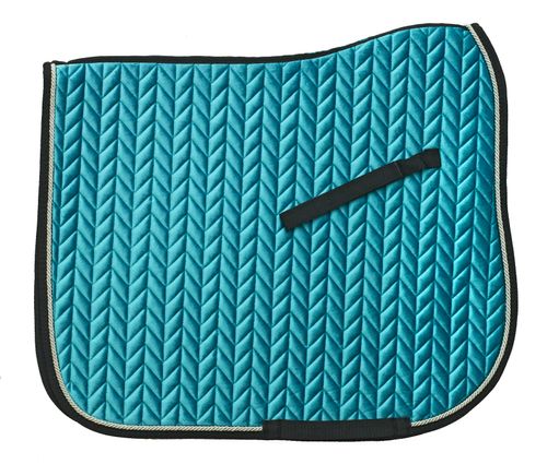BARGAIN BARN: Ovation Elegance Velvet Dressage Pad - One Size - Teal/Silver/Black