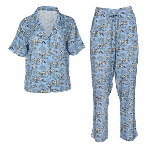 BARGAIN BARN: AWST Women's Lila Loungewear Pant Set - Medium - Blue Toile