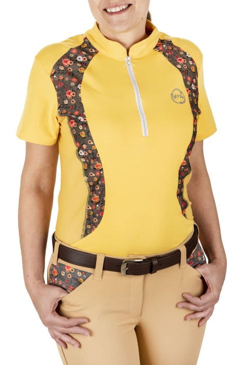 BARGAIN BARN: Equine Couture Women's EcoRider Shelby Short Sleeve Sport Shirt - XXX Large - Marigold