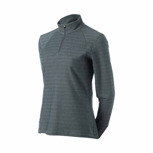 BARGAIN BARN: Equinavia Women's Lara Houndstooth Quarter Zip - X Large - Navy/White