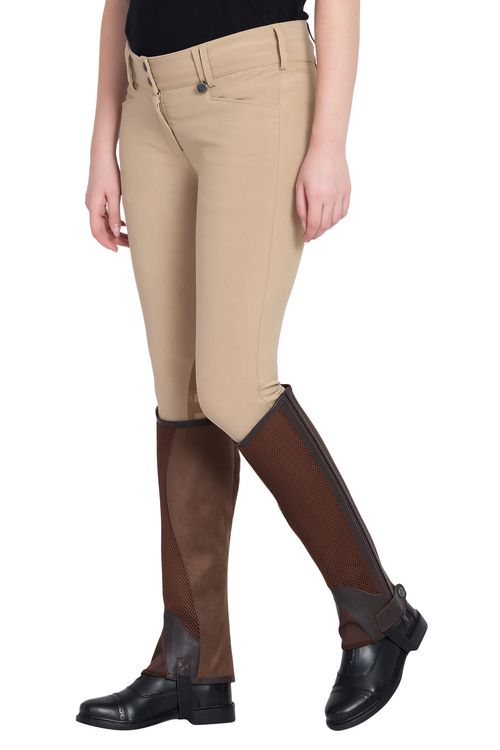 OVERSTOCK: TuffRider Air Mesh Washable Half Chaps - Large - Chocolate