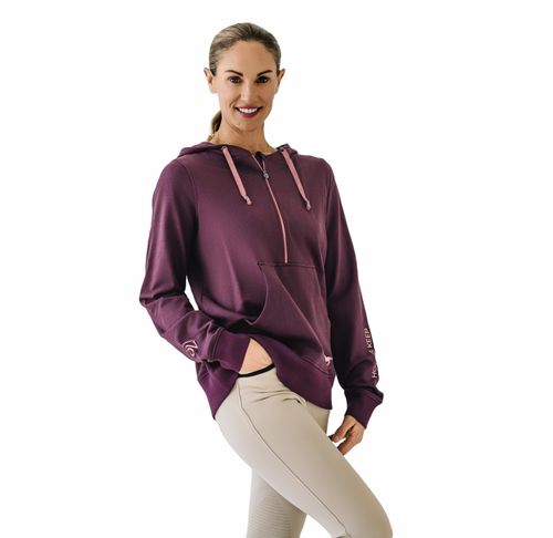 BARGAIN BARN: Ovation Women's French Terry Graphic Hoodie - Medium - Deepest Plum
