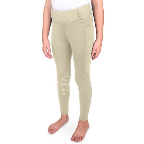OPENBOX: Equistar Kids' Active Rider Performance Tights - X Large - Show Tan
