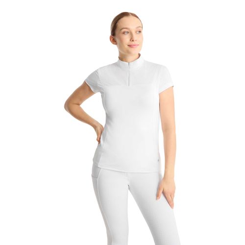 Horze Women's Louisa Mesh Short Sleeve Show Shirt - White