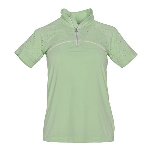 Dapplebay Women's 1/4 Zip Aircut Short Sleeve Riding Top - Sage