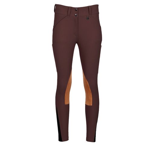 Dapplebay Women's Sport Suede Knee Patch Breeches - Chocolate