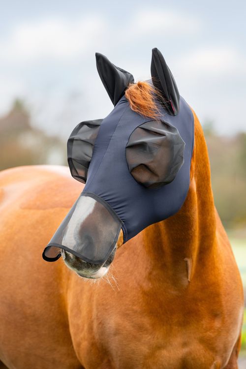 LeMieux Bug Relief Full Fly Mask - Navy