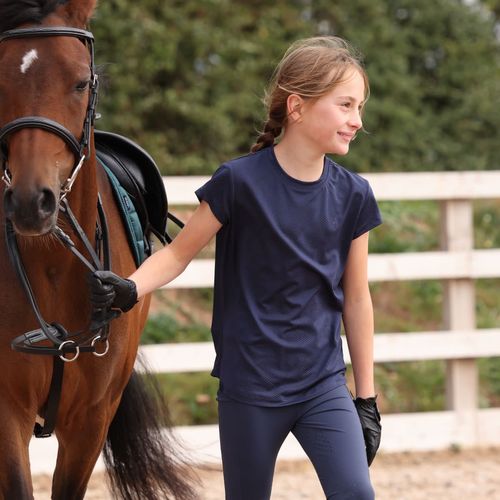 Shires Aubrion Kids' React Tech T-Shirt - Midnight