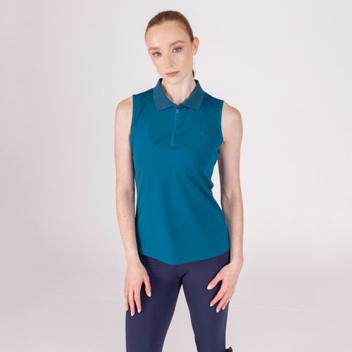 Shires Aubrion Women's React Sleeveless Tech Polo - Kingfisher