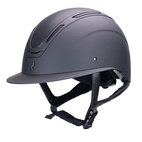 Shires Karben Amity LTHR Wide Peak Riding Helmet - Black