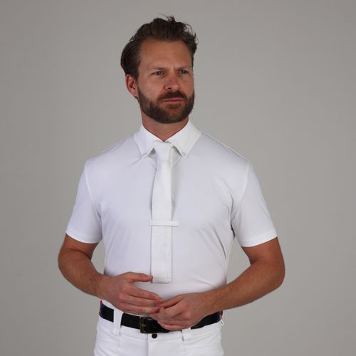 Shires Aubrion Men's Optima MX Zip Show Shirt - White