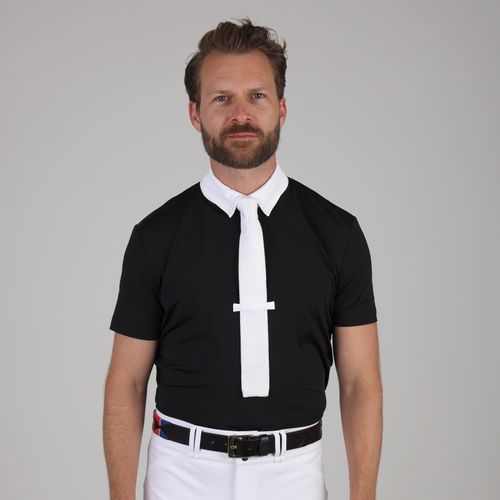 Shires Aubrion Men's Optima MX Zip Show Shirt - Black