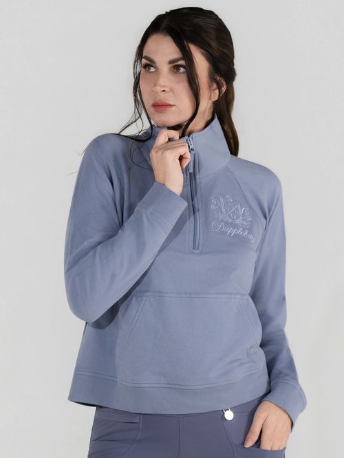 Dapplebay Women's Crest 1/2 Zip French Terry Sweatshirt - Moonrise