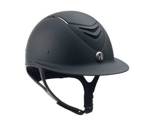 OVERSTOCK: One K Avance Wide Brim Chrome Stripe Helmet - Small Long Oval - Black Matte