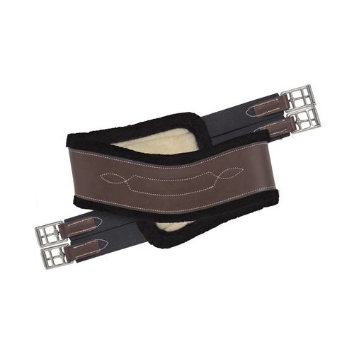 EquiFit Anatomical Pony Hunter Girth w/UltraWool - Brown/Natural/Black Trim