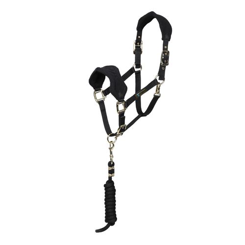 Shires ARMA Fleece Headcollar & Lead Rope - Black
