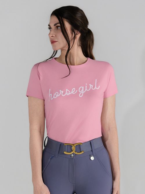 Dapplebay Women's Tee Shirt - Horse Girl Ballet Pink