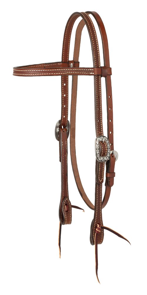 Weaver 5/8" Basin Cowboy Browband Headstall - Rich Brown