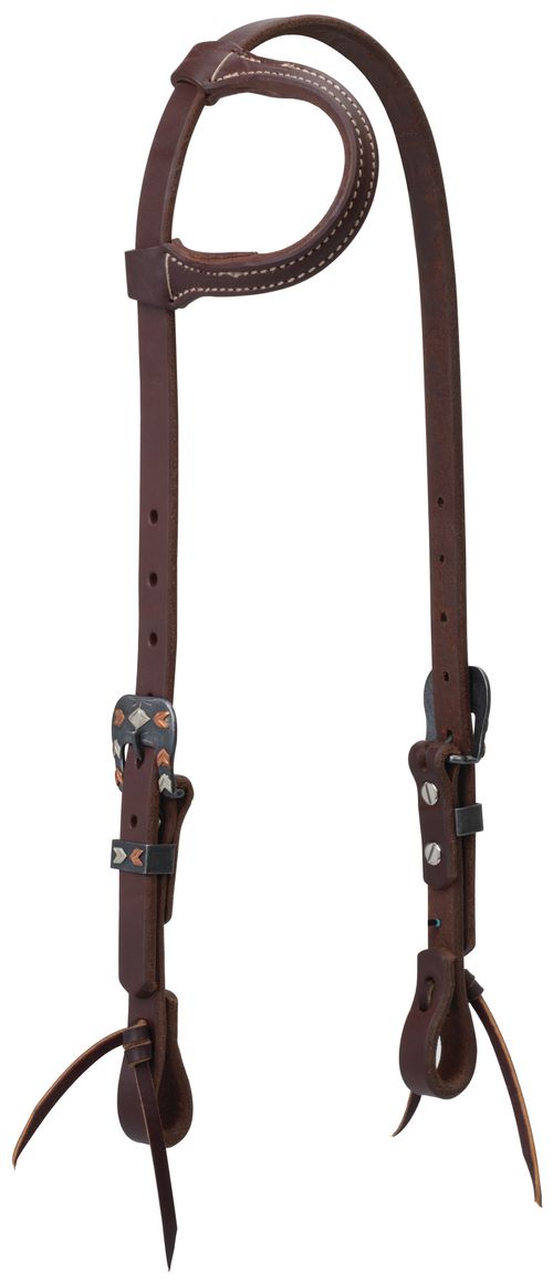Weaver Working Tack Designer Buckle Sliding Ear Headstall - Canyon Rose/Chevron