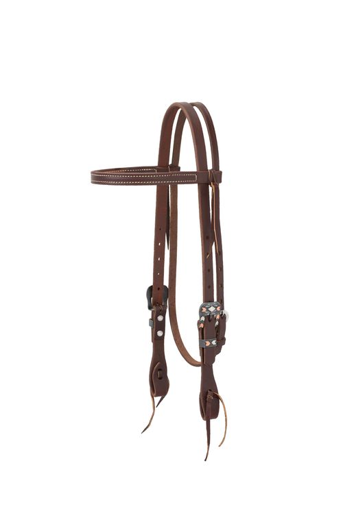 Weaver Working Tack Designer Buckle Browband Headstall - Canyon Rose/Chevron