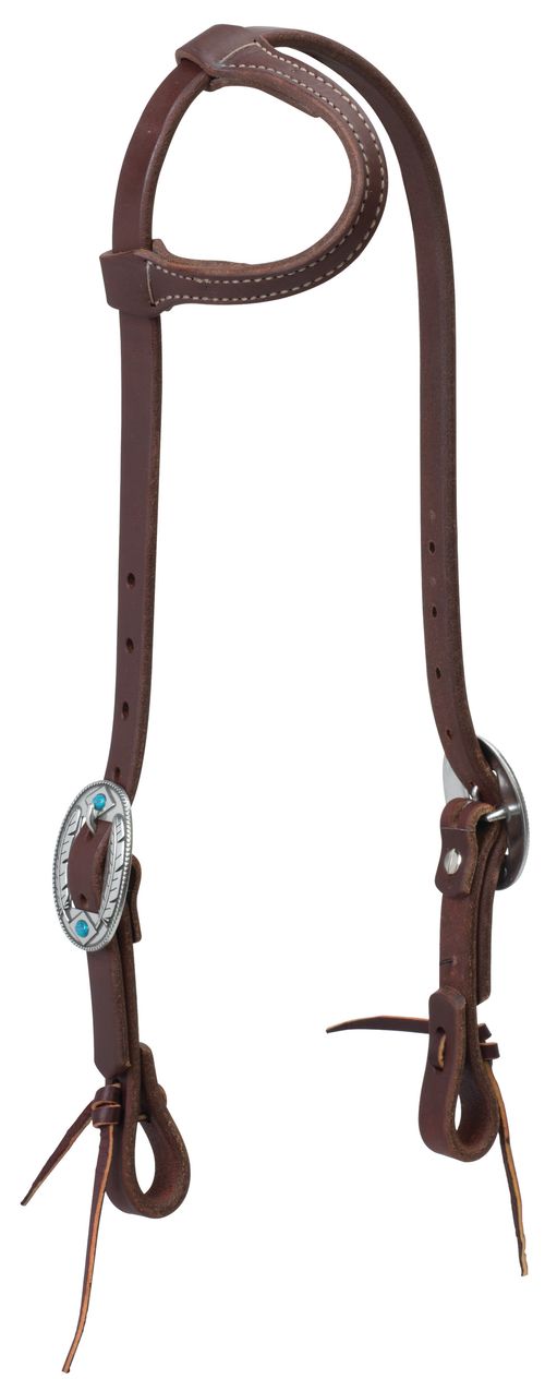 Weaver Working Tack Designer Buckle Sliding Ear Headstall - Canyon Rose/Feather