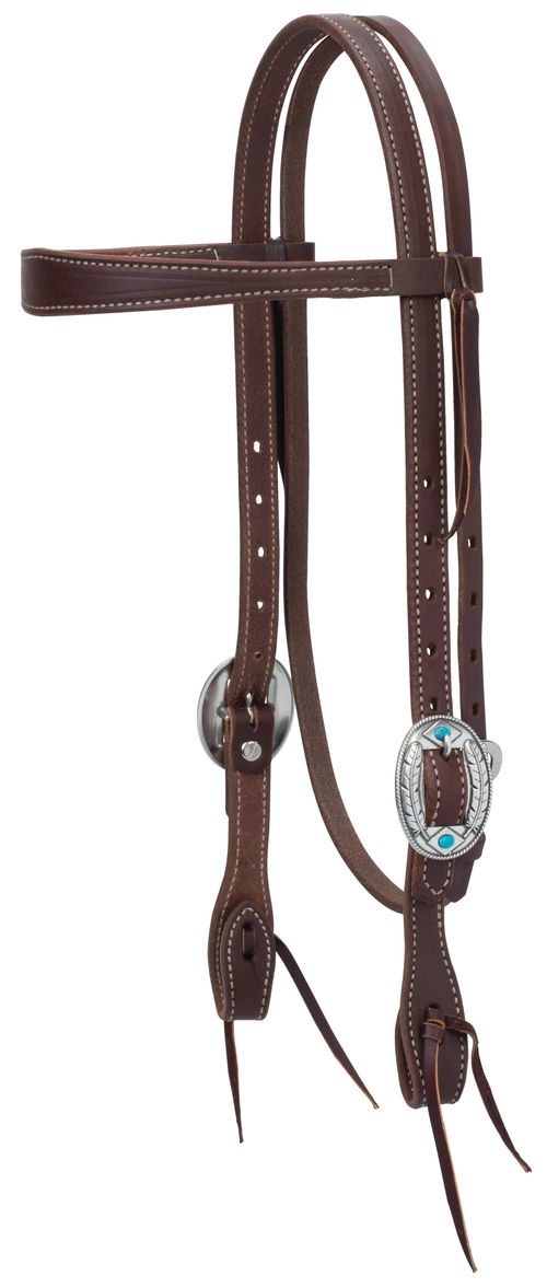 Weaver Working Tack Designer Buckle Slim Browband Headstall - Canyon Rose/Feather