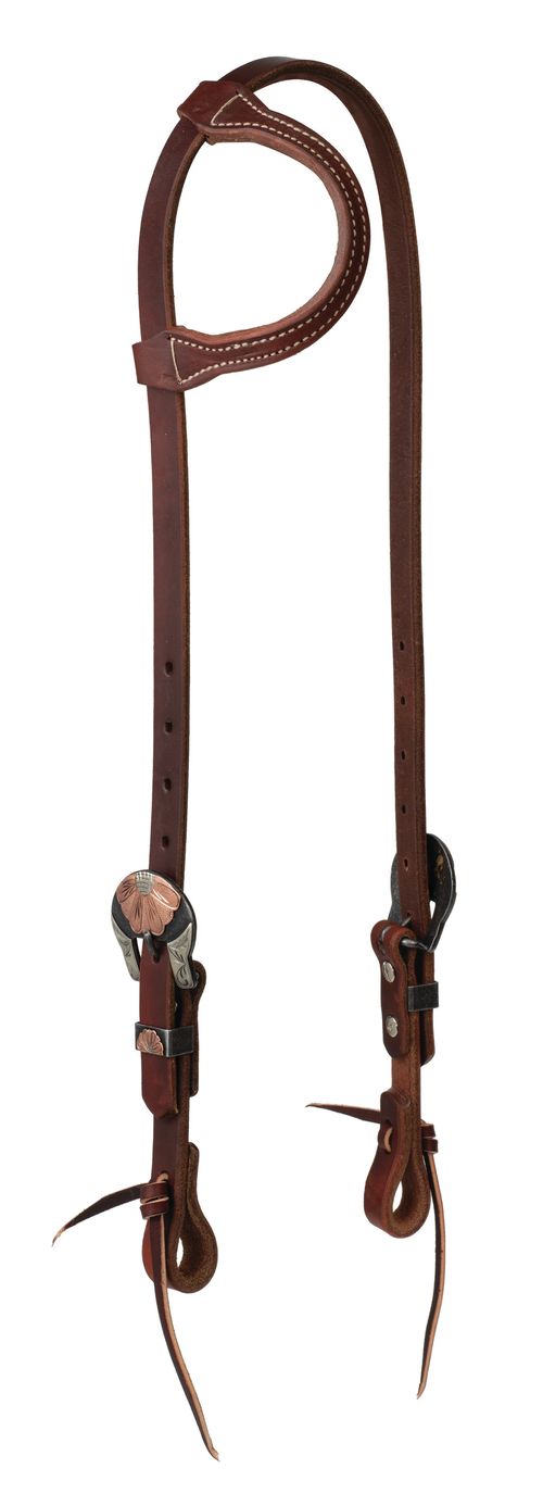 Weaver Working Tack Designer Buckle Sliding Ear Headstall - Canyon Rose/Flower