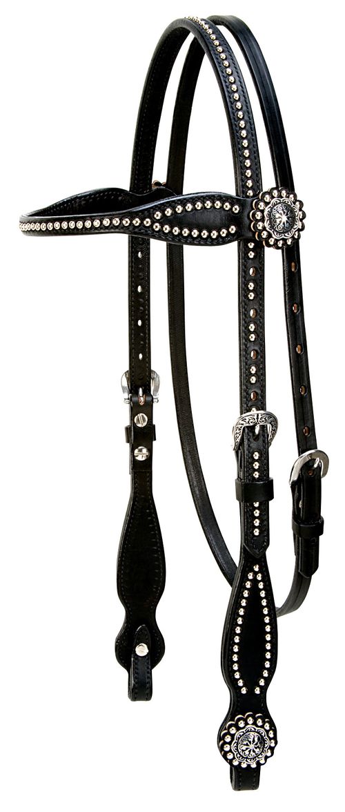 Weaver Back in Black Browband Headstall - Black