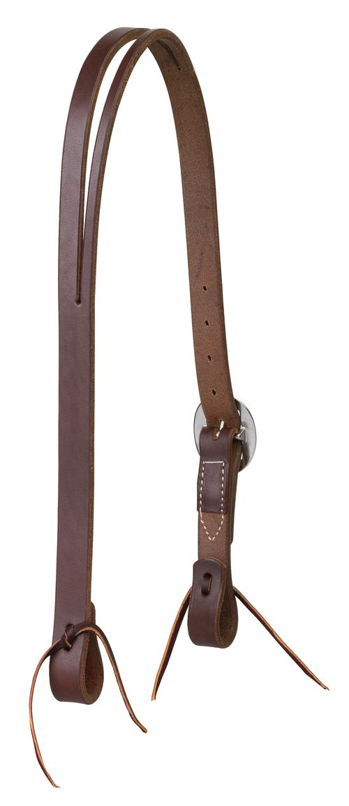 Weaver Working Tack 1" Single Ply Split Ear Headstall - Golden Chestnut/Stainless