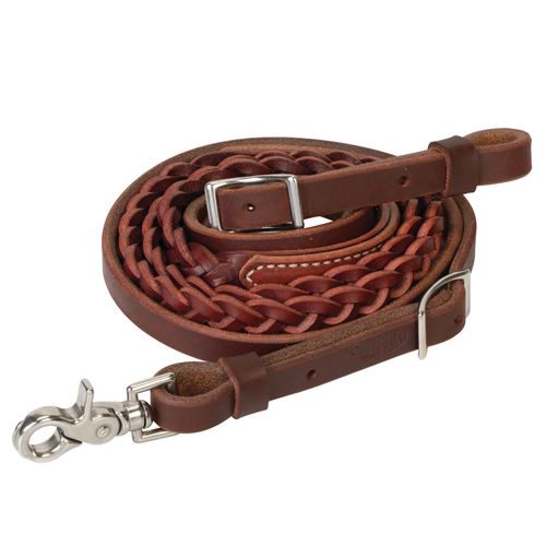 Weaver Braided 3 Plait Roper Reins - Canyon Rose