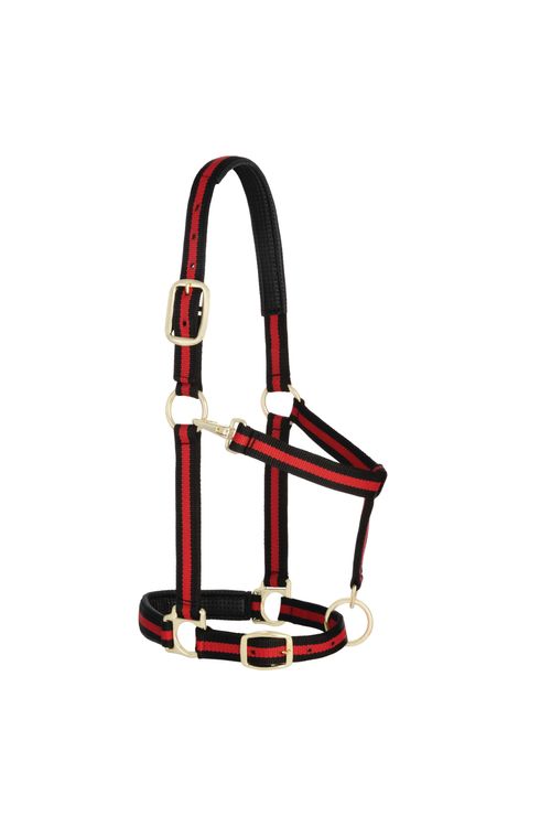 Weaver Striped Padded Adjustable Halter - Black/Red