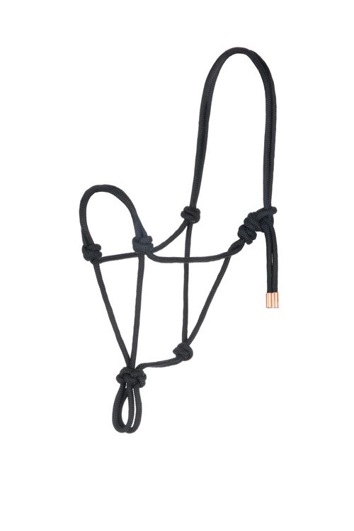 Weaver Diamond Braided Horse Rope Halter - Black