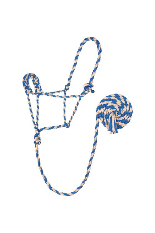 Weaver Braided Rope Halter w/10' Lead - Black/Tan