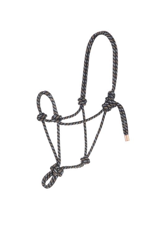 Weaver Diamond Braided Horse Rope Halter - Black/Tan/White