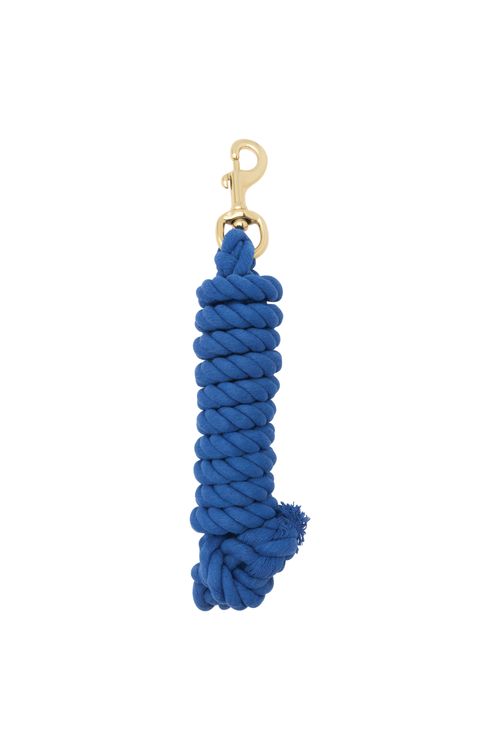 Weaver 8ft Cotton Lead w/Brass Plated Snap - Blue