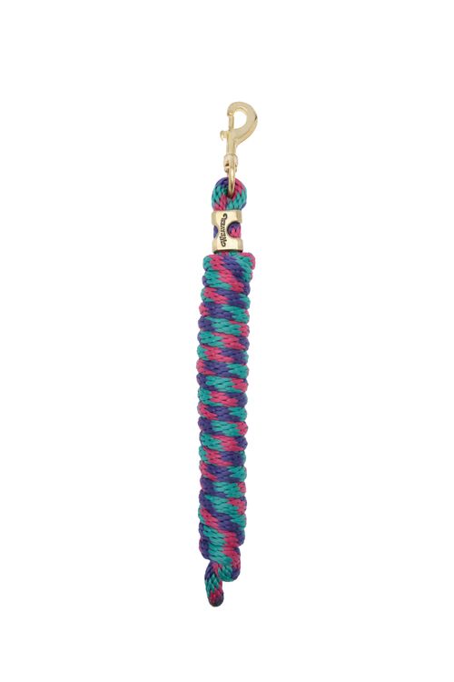 Weaver Poly Lead Rope w/Solid Brass Snap - Raspberry/Teal/Purple