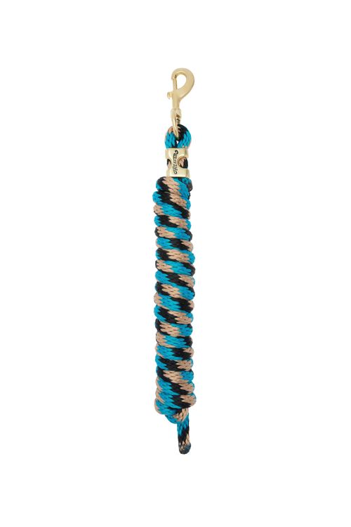 Weaver Poly Lead Rope w/Solid Brass Snap - Black/Turquoise/Tan